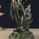 Pure Brass Tibetan Tara Devi Buddhist Goddess Idol | 15" Standing Statue | Black & Green Finish | Sacred Art | Traditional Collection | Jaipurio